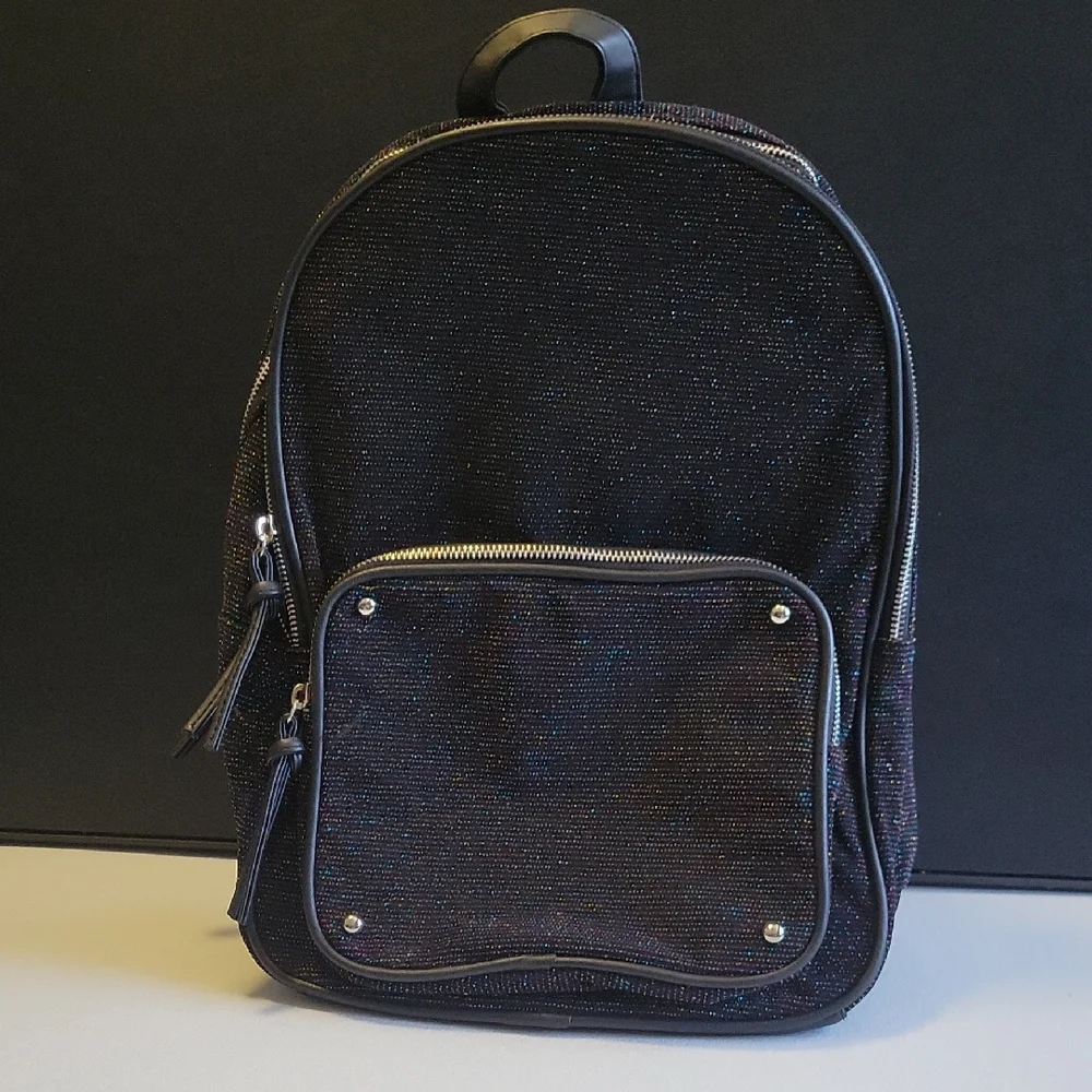 Black Glitter Backpack New